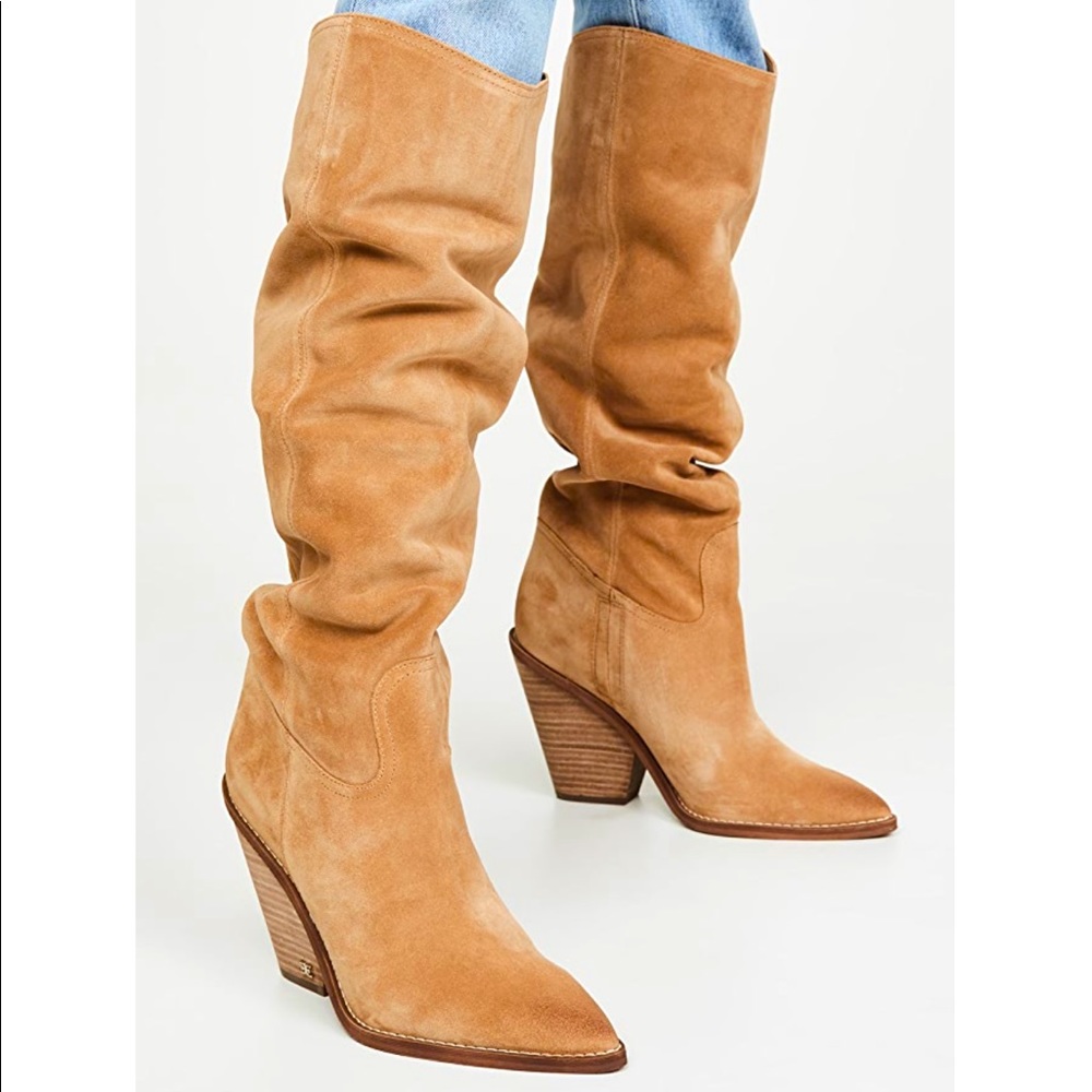 Beautiful Sam Edelman Indigo Camel Suede Boots.